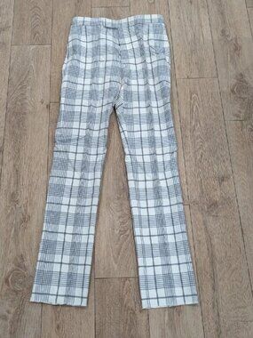 $1450 Mens THOM BROWNE Plaid Flat Front Wool Pants Gray 2 - Medium
